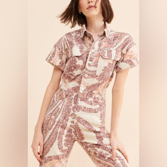 Free people We The Free Marci Printed Paisley Coverall Jumpsuit - Picture 3 of 9